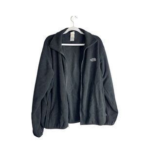 The North Face Jacket Mens Size Large Black Full Zip Fleece Logo Side Pockets